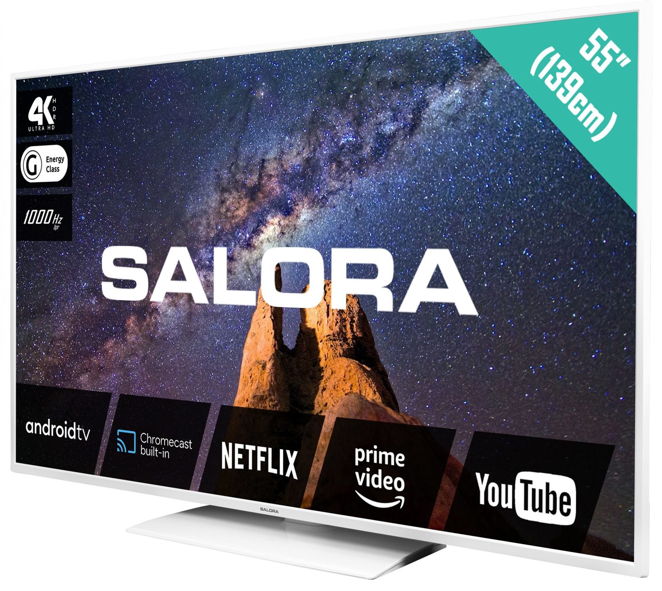 Salora MILKYWAY 55 met Google Android TV, Chromecast ingebouwd, Wifi