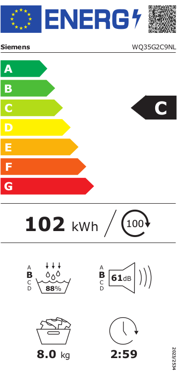 Siemens WQ35G2C9NL warmtepompdroger extra klasse model met 5 jaar garantie