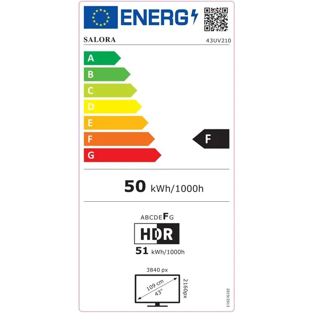 Salora 43UV210 HD 4K LED televisie met VIDAA Smart TV
