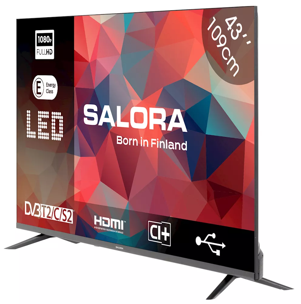 Salora 43FDB200 Led televisie met DVB-C/T2/S2 tuner
