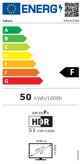 Salora 43XUV3300 Ultra HD 4K LED televisie met Smart TV