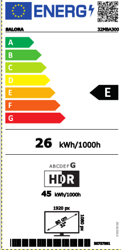 Salora 32MBA300 LED Android Smart Televisie met 220 Volt en 12 Volt aansluiting