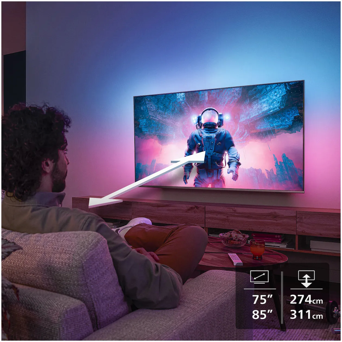 Philips 75PUS8500/12 Qled Smart Televisie met Ambilight