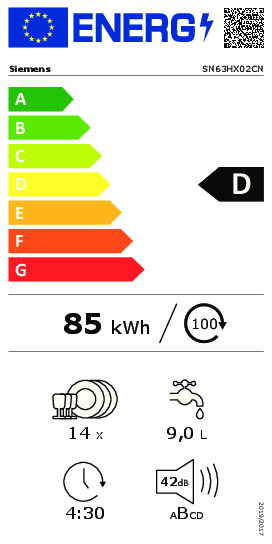 Siemens SN63HX02CN met RVS Kuip en extra besteklade