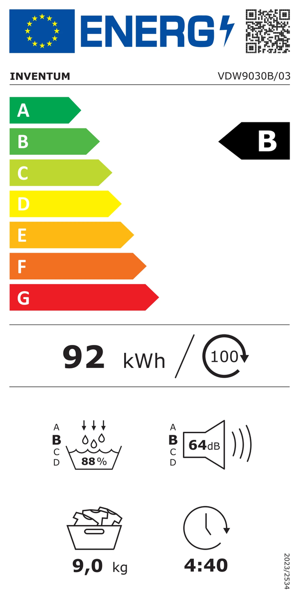 Inventum VDW9030W warmtepompdroger