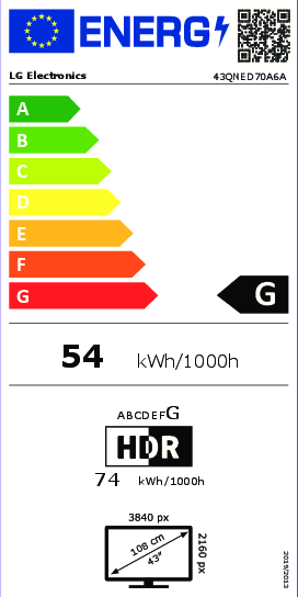 LG 43QNED70A6A Ultra HD 4K Smart Televisie
