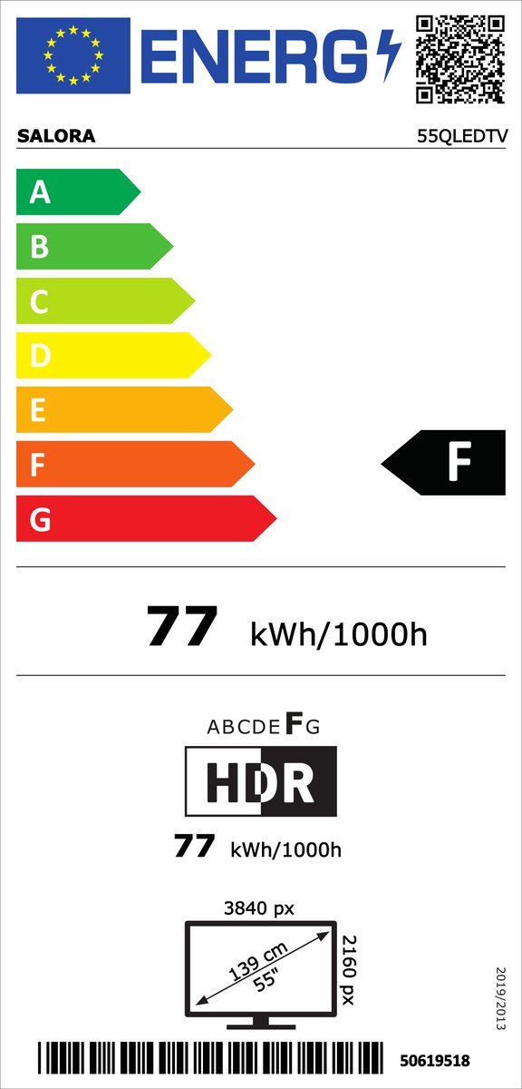 Salora 55QLEDTV Smart Televisie