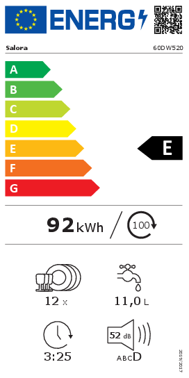 WLA 60DW520 Vrijstaande vaatwasser