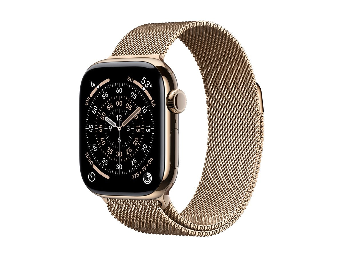 Apple Watch Series 11 GPS + Cellular 42mm Gold Titanium Case Gold Milanese Loop