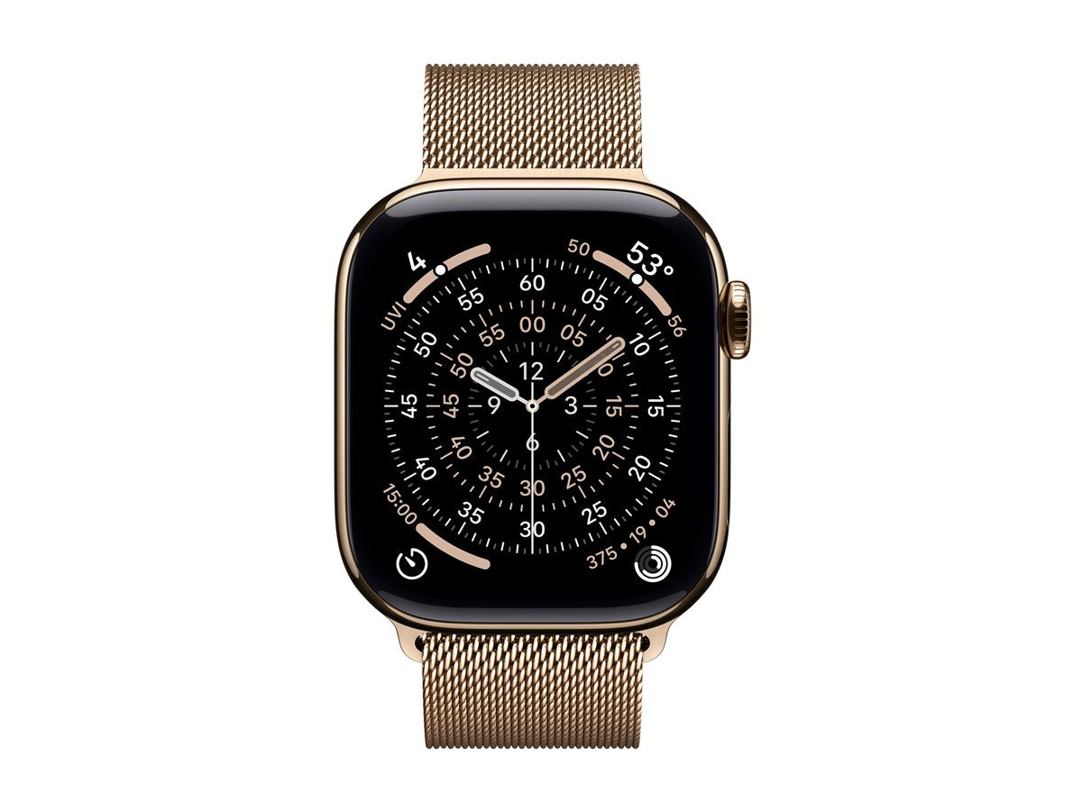 Apple Watch Series 11 GPS + Cellular 42mm Gold Titanium Case Gold Milanese Loop